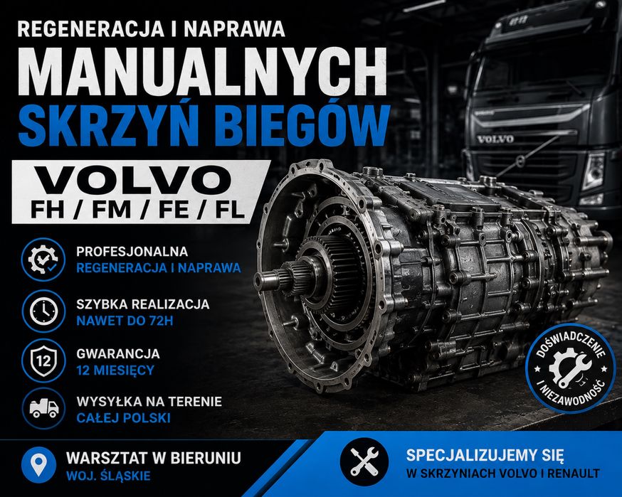 Regeneracja i naprawa manualnych skrzyń biegów Volvo FH/FM/FE/FL
