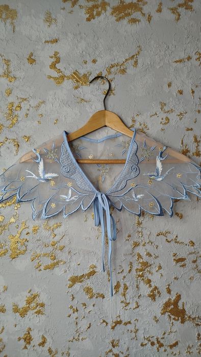 Kołnierzyk ekskluzywny niebieski elegancki