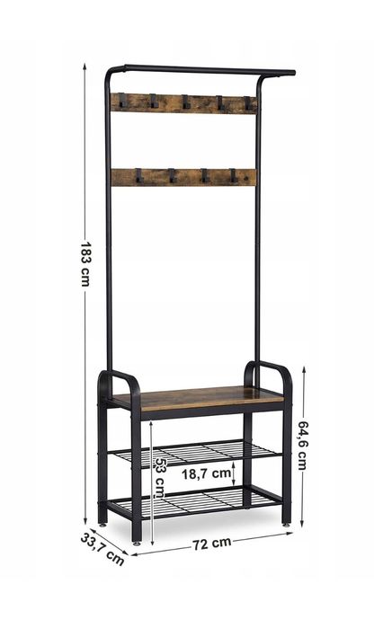 Wieszak Stojak na Ubrania Garderoba Rustykalna loft jak szafa