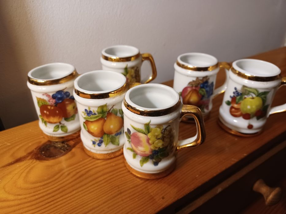 Chávenas miniatura decorativas porcelana Limoges