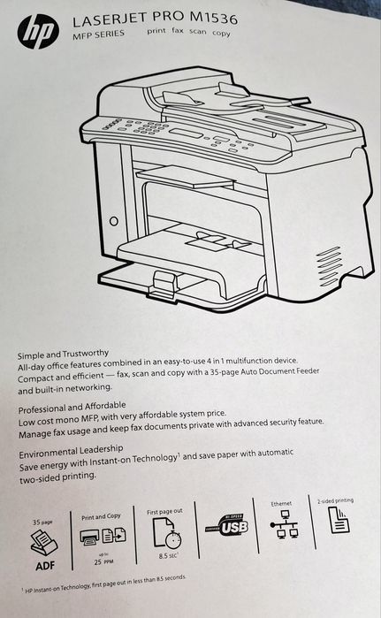Drukarka Laserowa HP LaserJet 1536dnf  duplex sieć