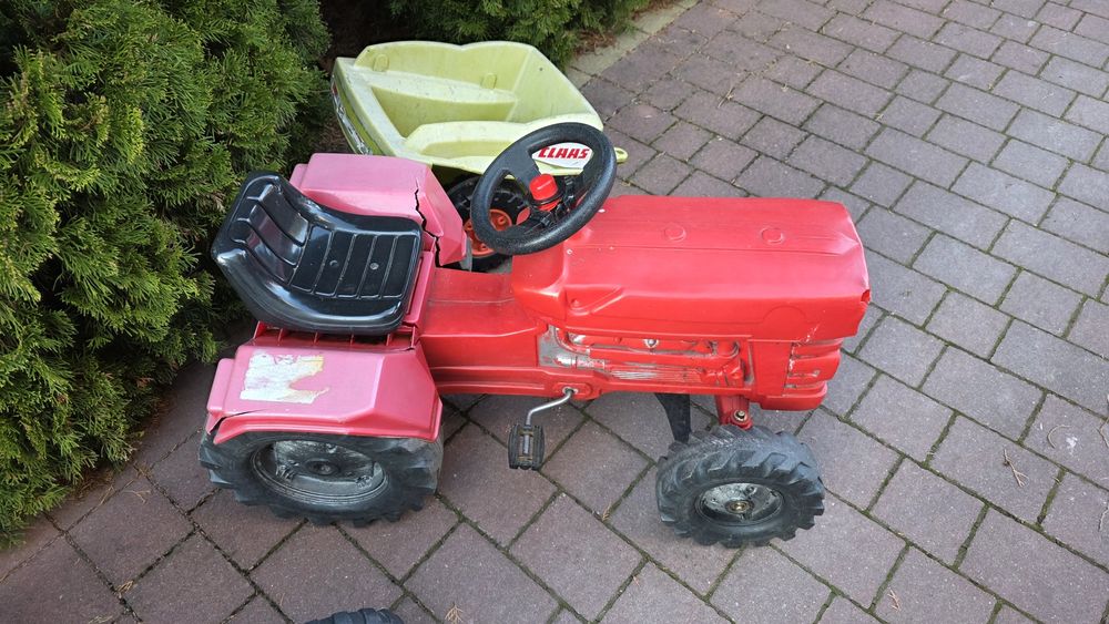 Ciągnik dla dzieci traktor rolniczy Ciągnik na pedała przyczepa autko