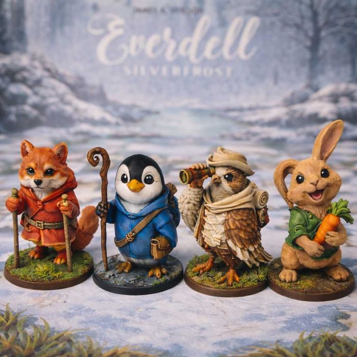 Unikalne figurki do gry "Everdell: Srebrnoszrony"