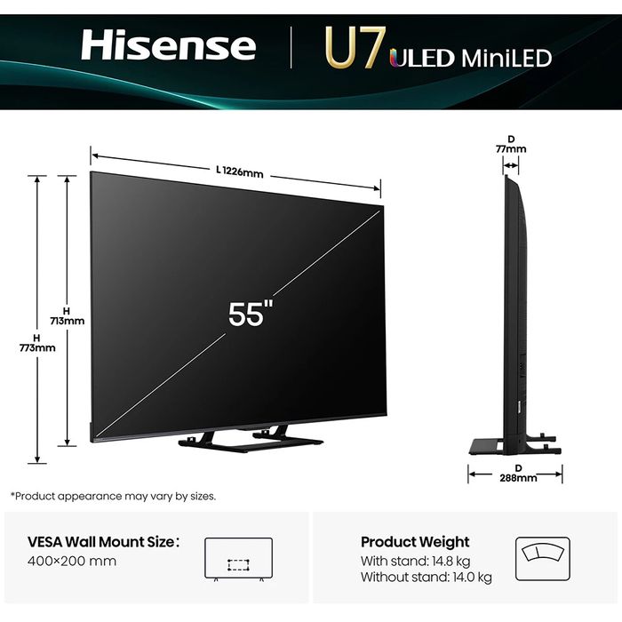 Телевізор HISENSE 55E7Q PRO  144 Герц