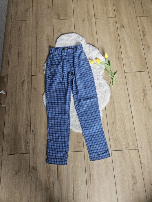 Spodnie w krate xxs tanio kieszonki