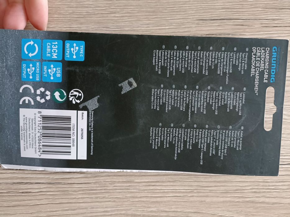Kabel ładujący typu C