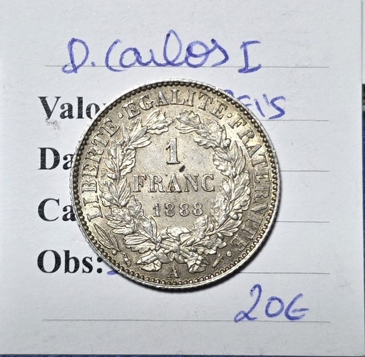 200 reis (1 franco ) 1888 D.carlos i
