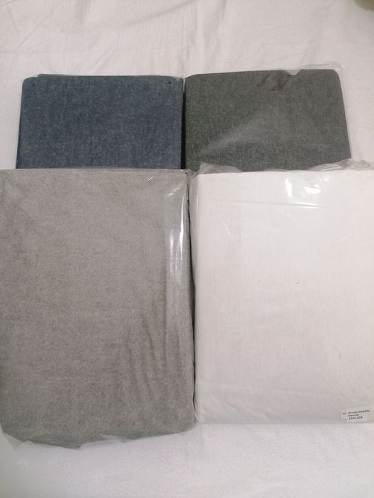 Nowe ciemno szare flanelowe prześcieradło z gumką 160x200  bawełna