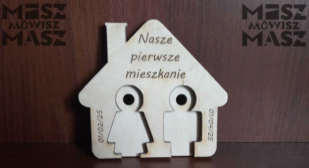 Domek na klucze, parapetówka, para, breloki #MiszMówiszMasz