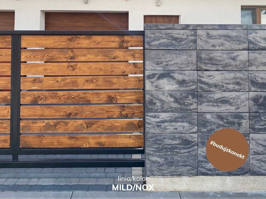 Pustak bloczek ogrodzeniowy BOKA KONEKT 50x20x20 kolor NOX melanż