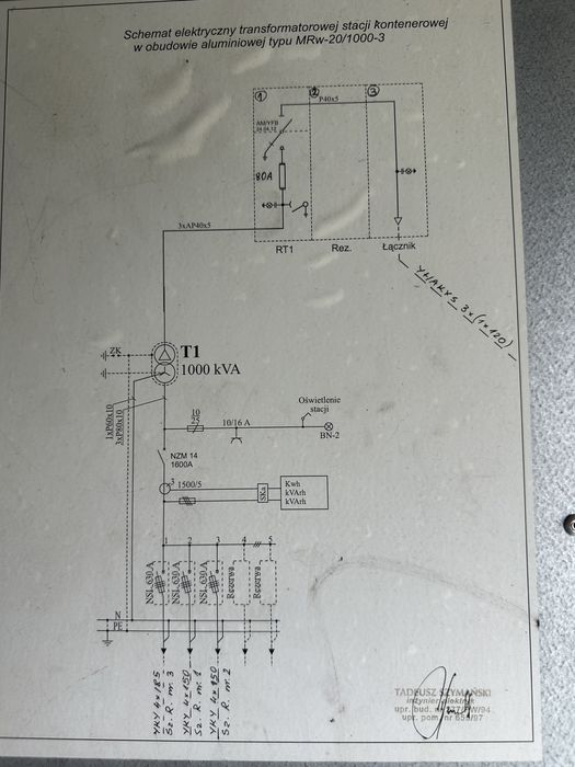 Wynajem stacji transformatorowej 1000 kVA