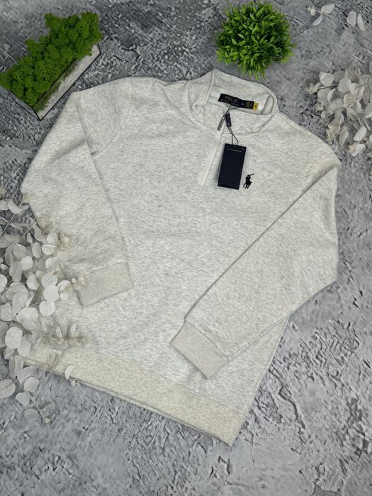 Полузамок Polo Ralph Lauren 1/3 зип чоловічий сірий Поло Ральф Лоурен