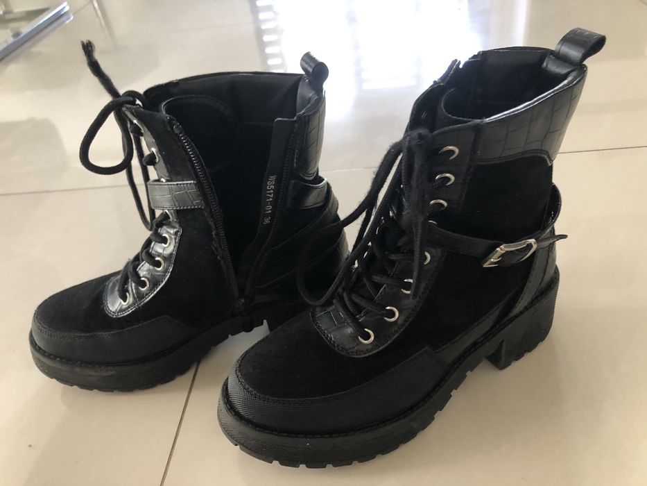 Półbuty trapery buty jesienno zimowe czarne