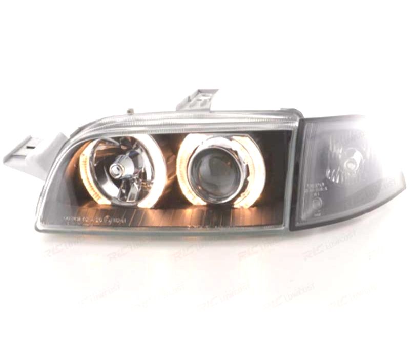 FARÓIS ANGEL EYES FIAT PUNTO 93-99 FUNDO PRETO