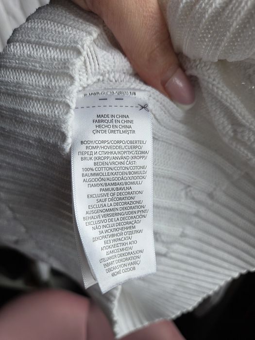 Biały sweterek Ralph Lauren warkocz