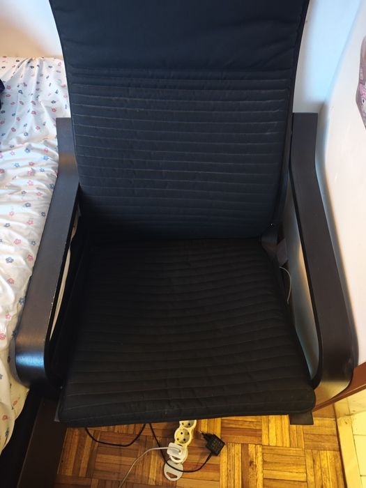 Cadeira Poltrona  Ikea Poang preto/castanho