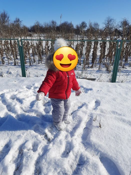 Дитячий зимовий напівкомбінезон для дівчинки 98 р