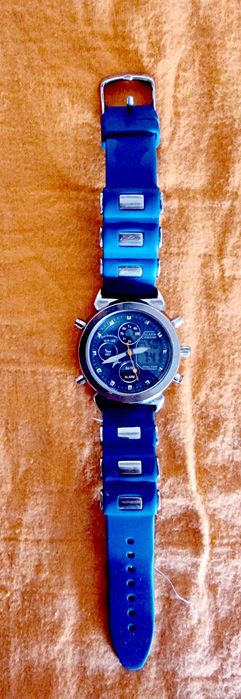 Relógio Original Eve Mon Crois B-303 Dual Time Alarme com Pulseira de Borracha TopImaculado