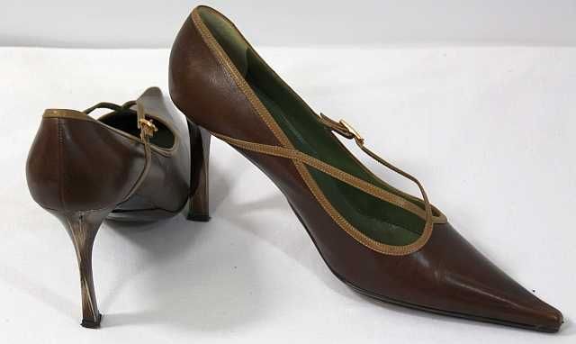 Buty brązowe skórzane marki Gino Rossi Rozmiar 39