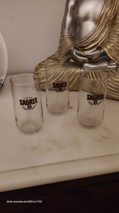Conjunto 3 copos Sagres