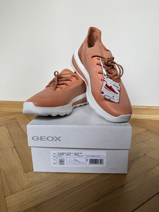 GEOX NOWE sneakersy damskie Spherica Actif r. 41 brzoskwiniowe