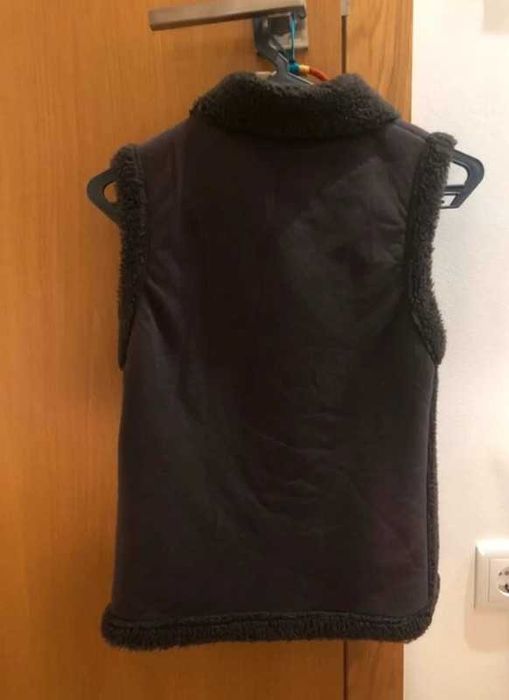 Casaco colete castanho de lã Zara