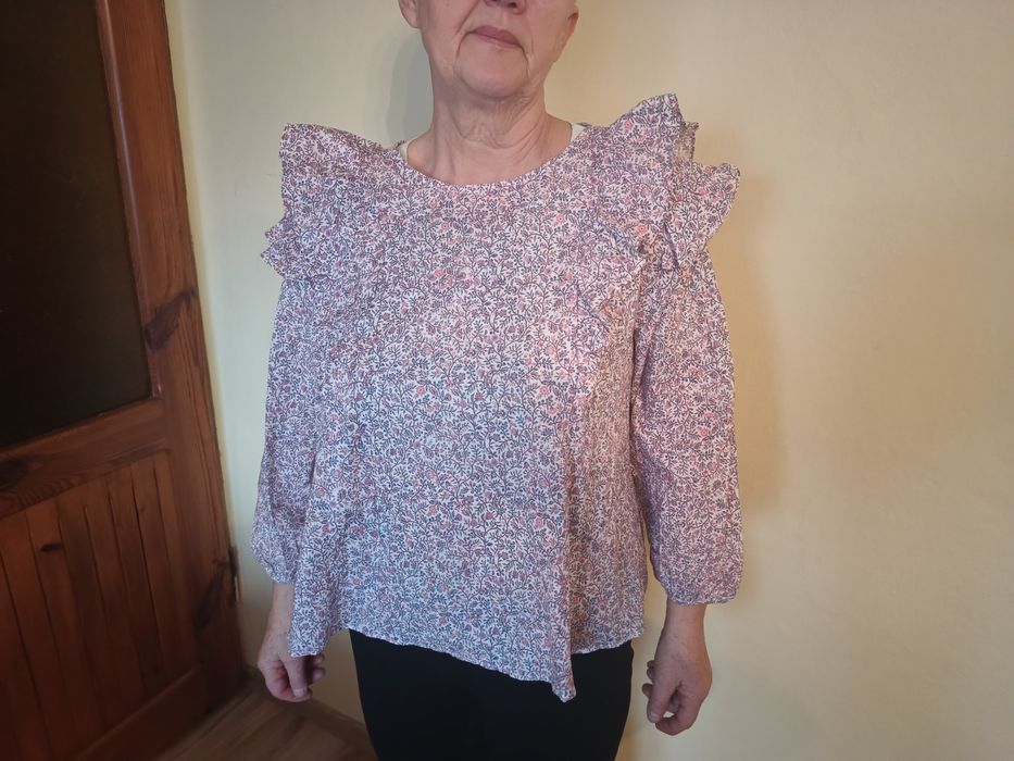 Mango koszula bluzka falbanki XL