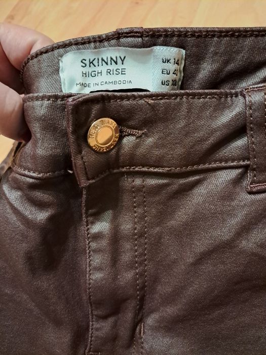 Świetne spodnie Next brązowe wysoki stan