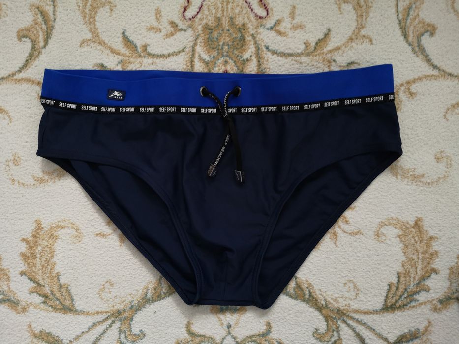 Kąpielówki męskie granatowe: Self - rozm.L - jak nowe!