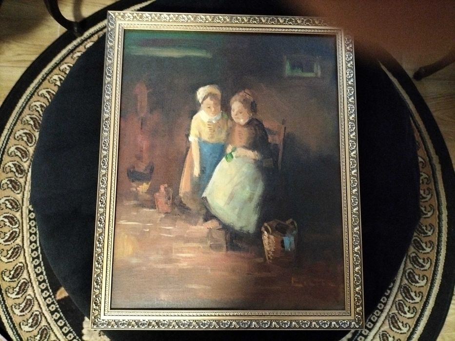 Obraz olejny na płótnie.Sygnowany.Nicolai Coster