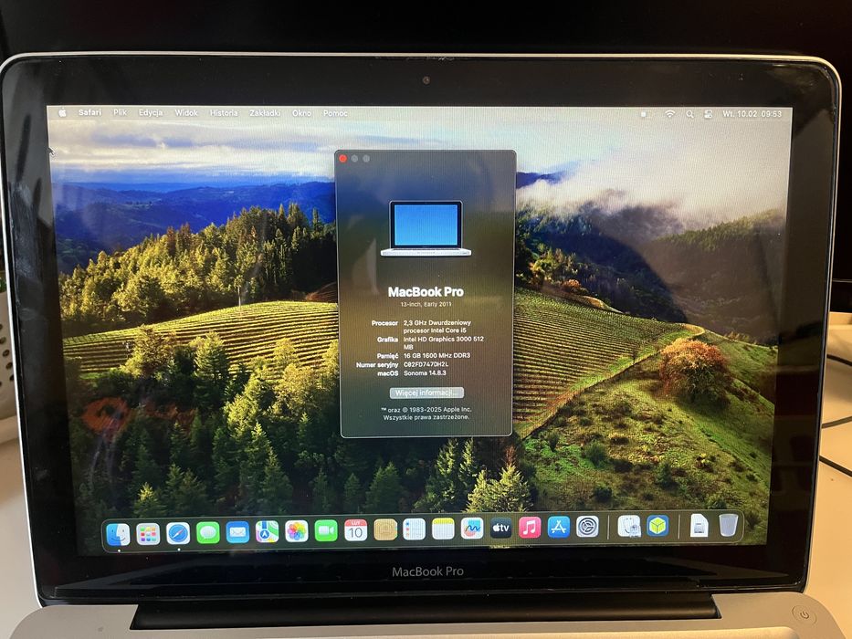 MacBook Pro a1278 i5 16GB RAM 256GB SSD OCLP Sonoma