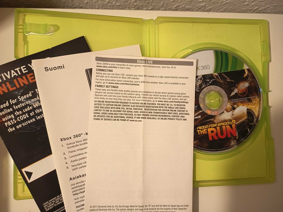 Need For Speed NFS the Run XBOX 360 skandynawska okladka gra angielski