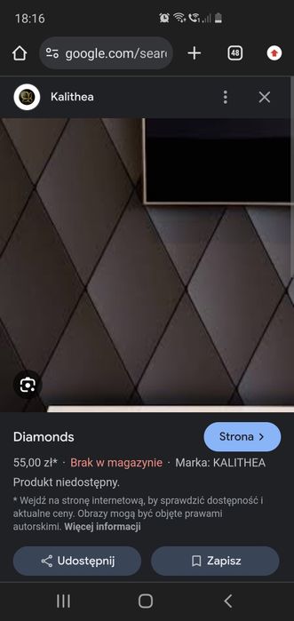 NOWY panel Kalithea diamond 2szt czarny rombowy 3D