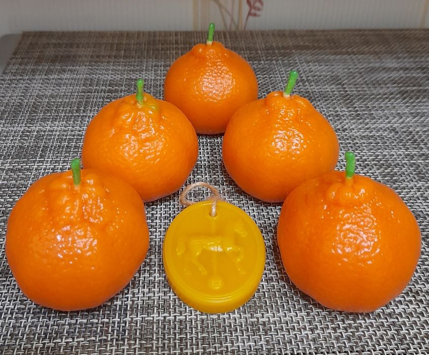 Свечки/Свічки з бджолиного воску Мандаринки