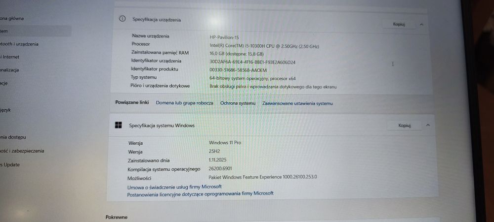 Laptop HP Pavilion Gaming 15 i5-10300/16GB/512gb/Win11 GTX1650Ti 4 gb