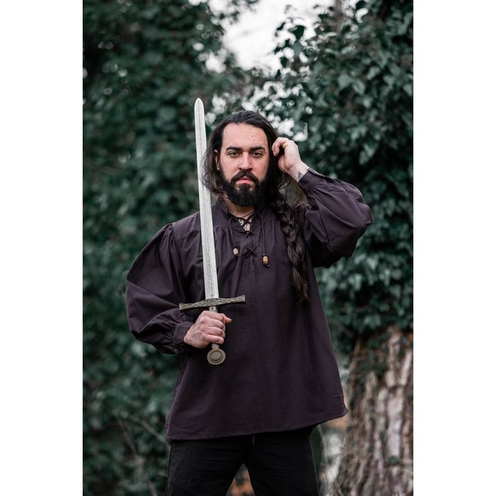 Koszula średniowieczna sznurowana brązowa "Friedrich" -VM