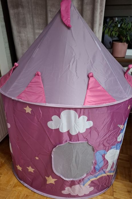 Namiot dziecięcy tipi bajkowy świat różowy fioletowy jednorożec 135x10
