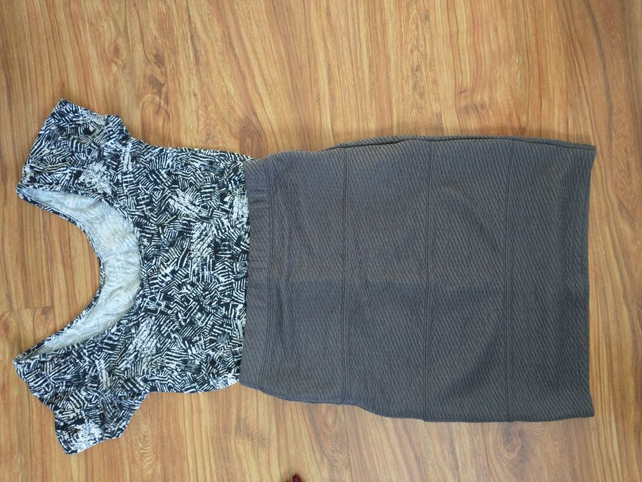 Spódniczka ołówkowa bandażowa bluzka komplet