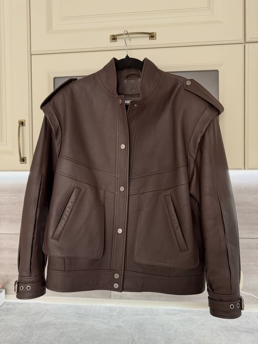 Теплая кожаная курточка svirid gots label / кожа Louis Vuitton