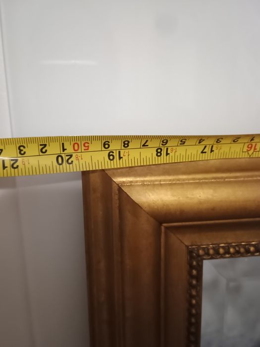 Lustro wiszące ścienne 140 x 50 solidne złote