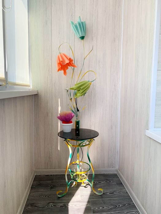 Напольный торшер SunLight со стеклянным столиком; підлогова лампа/стол