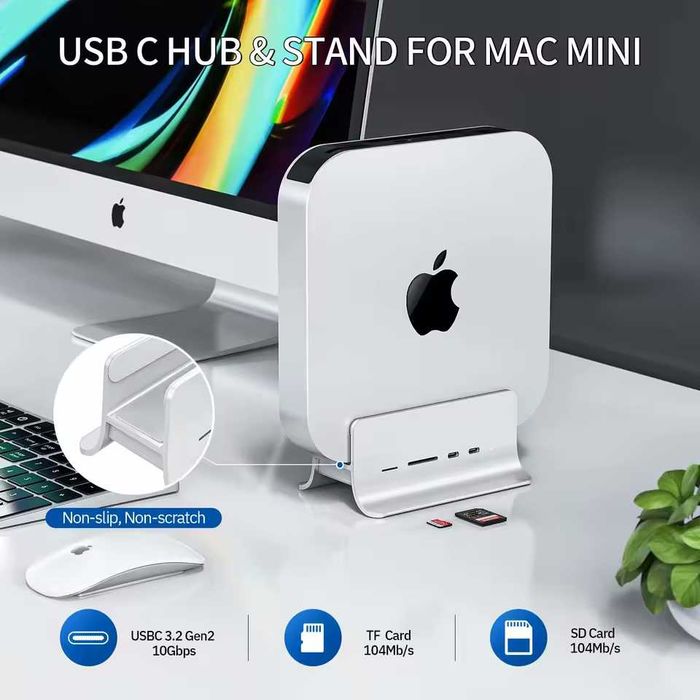 Периферія Apple Mac Mini - USB Hub з слотом M2 PCIe NVMe і M2 SATA SSD ...