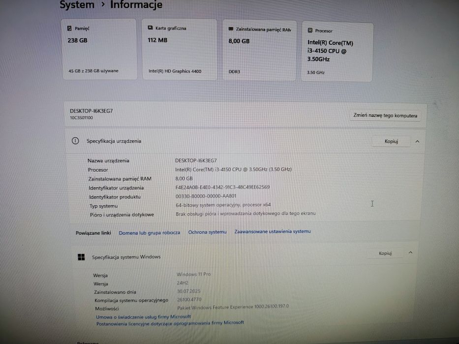 Komputer Lenovo m83z Windows 11 profesional,