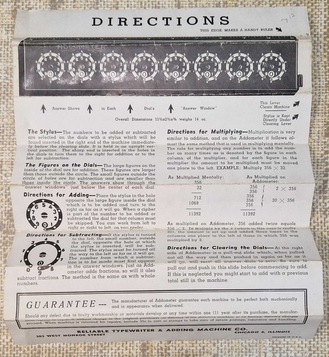 Addometr Addometer - stara maszyna licząca - rzadkość !!!
