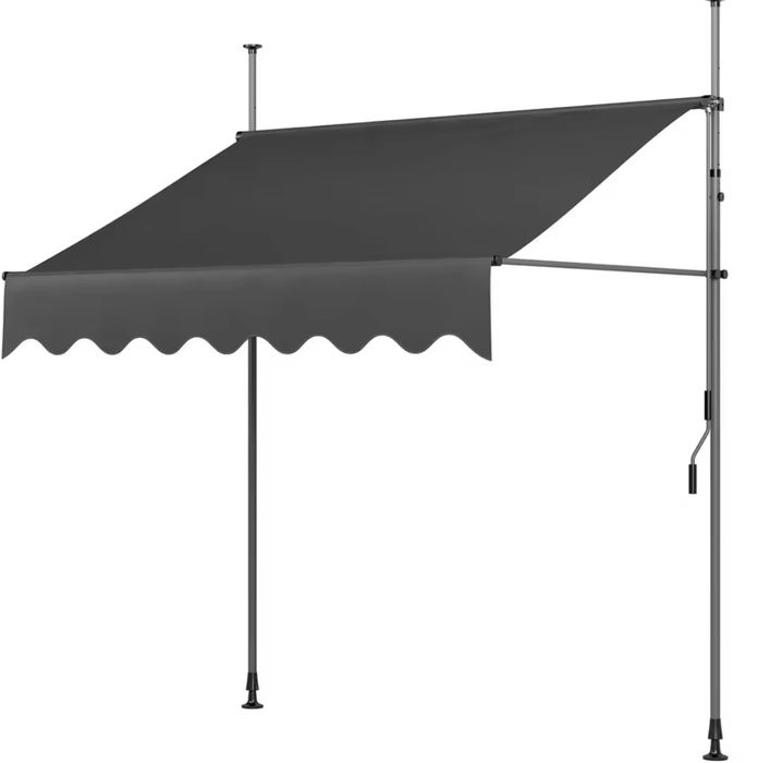 Toldo de varanda patio jardim com manivela proteção solar e chuva