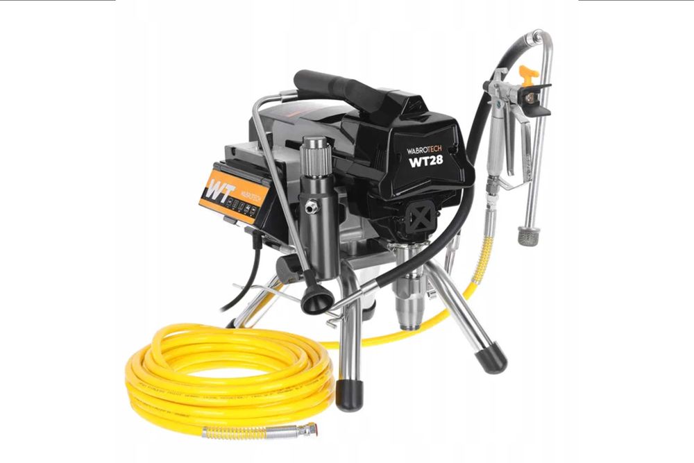 Agregat malarski WABROTECH WT28 bezpowietrzny 2200W 2.8L/min bezszczotkowy SmartControl 227bar pompa Graco 595 elewacje poliuretan pistolet dysze