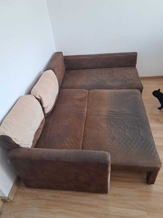 Kanapa brązowa narożnik
