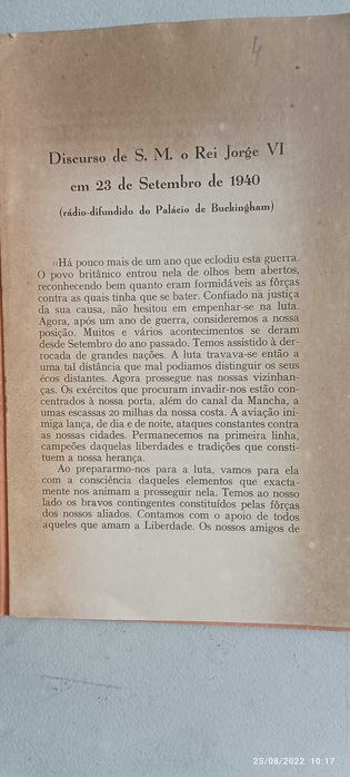 Livro Pa-3 -  Discurso de S.M. O rei Jorge VI
