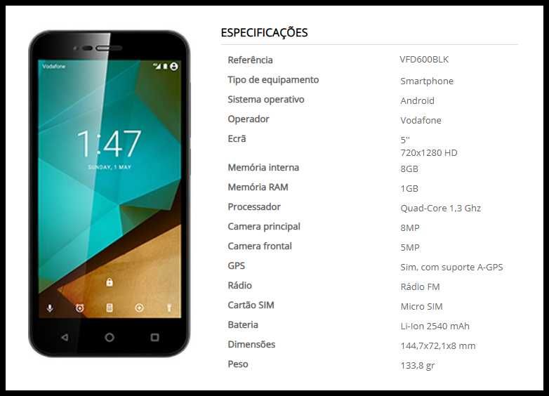 Vodafone Smart Prime 7 + alguns extras