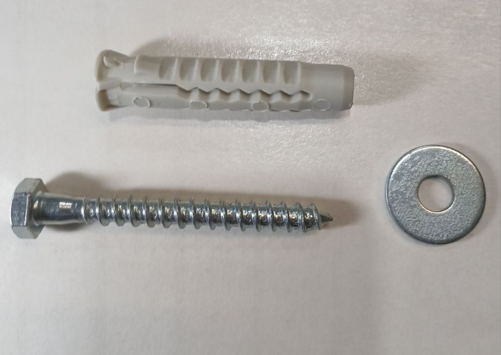 Parafusos Tirefond Ferro Zincado 8x70MM + Anilha + Bucha Nylon 12mm